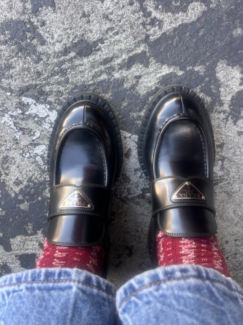 Prada Black Leather Penny Loafers EUR 40